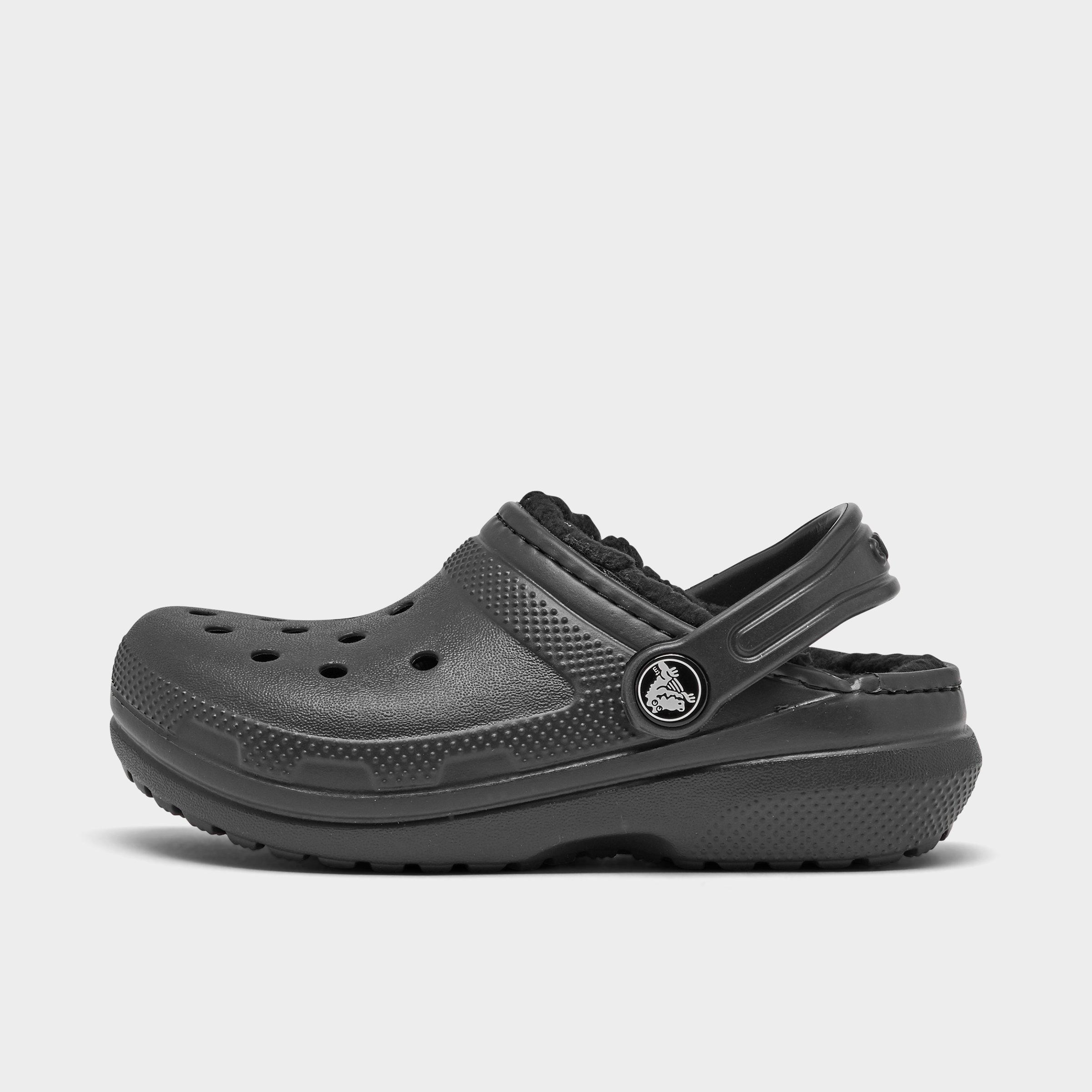 boys lined crocs