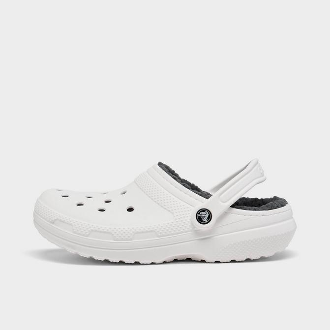 White crocs best sale grey lining