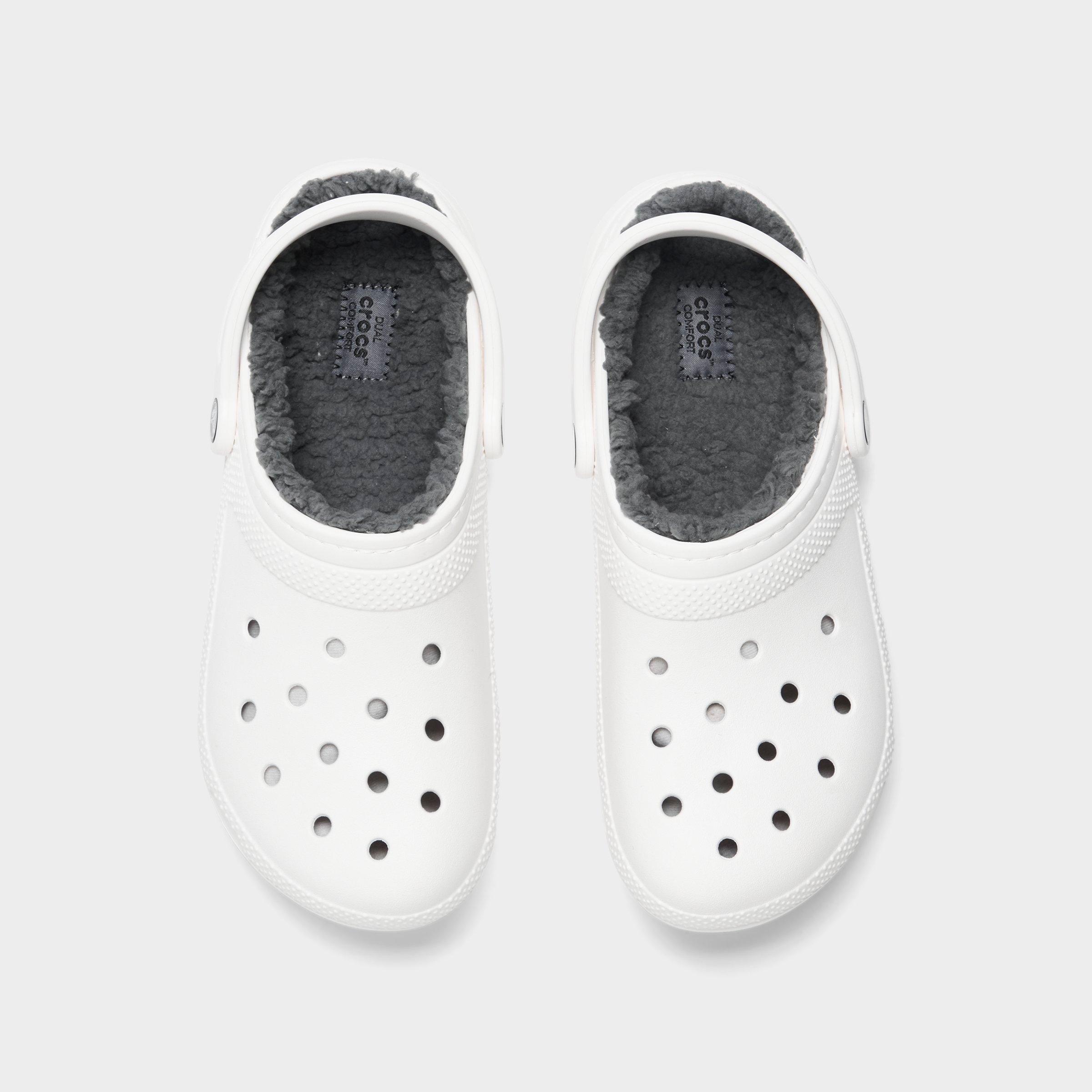 classic lined white crocs