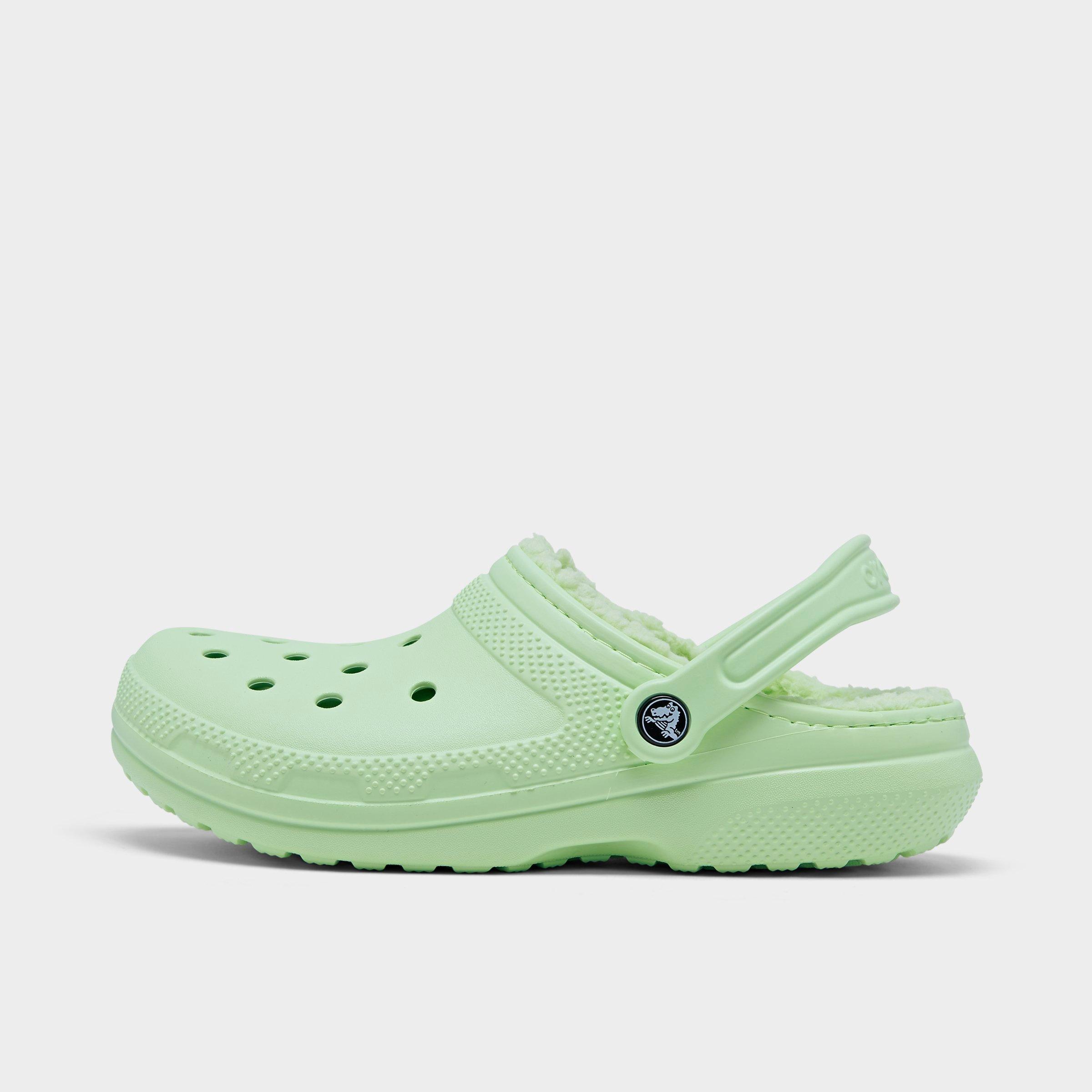 mint green crocs