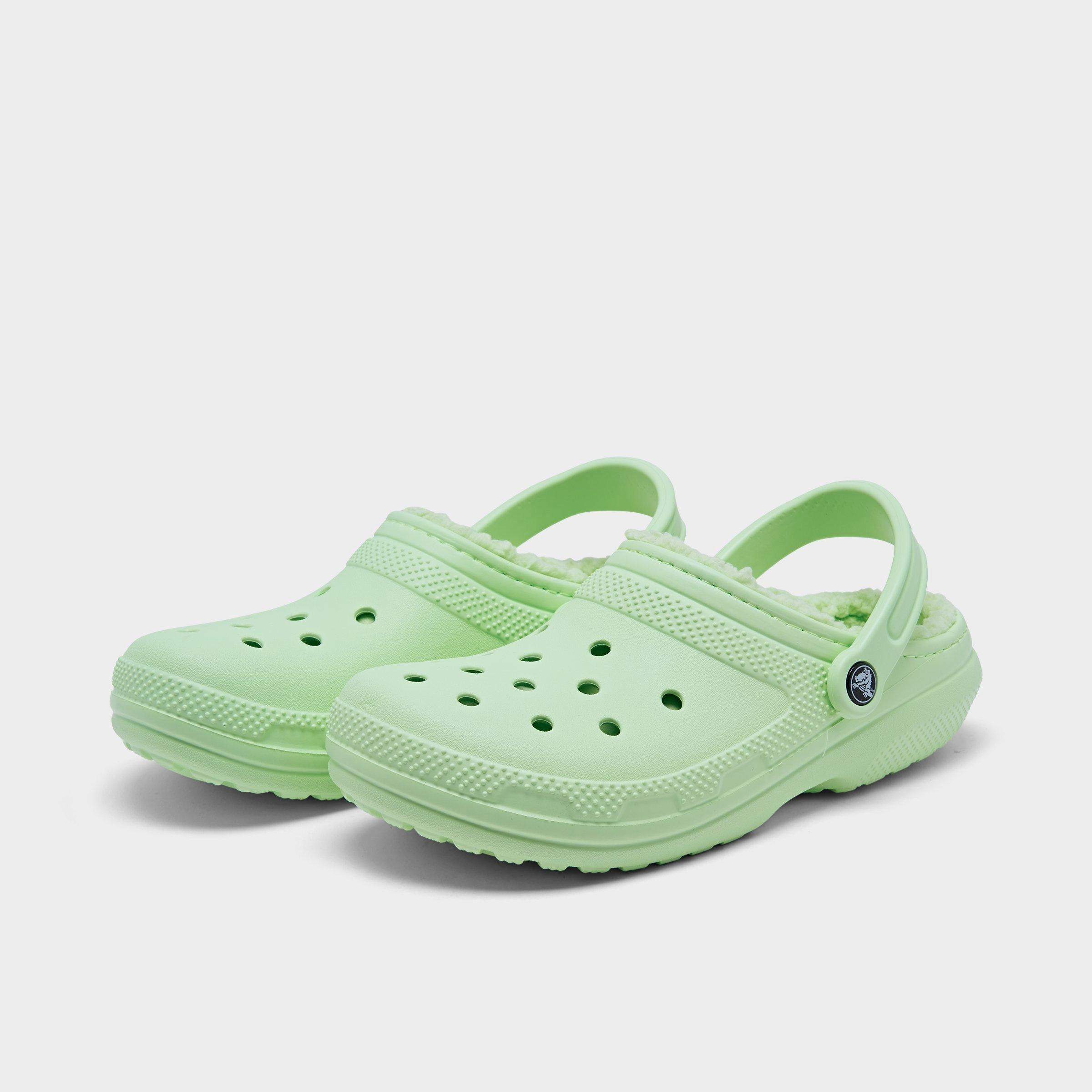 mint lined crocs