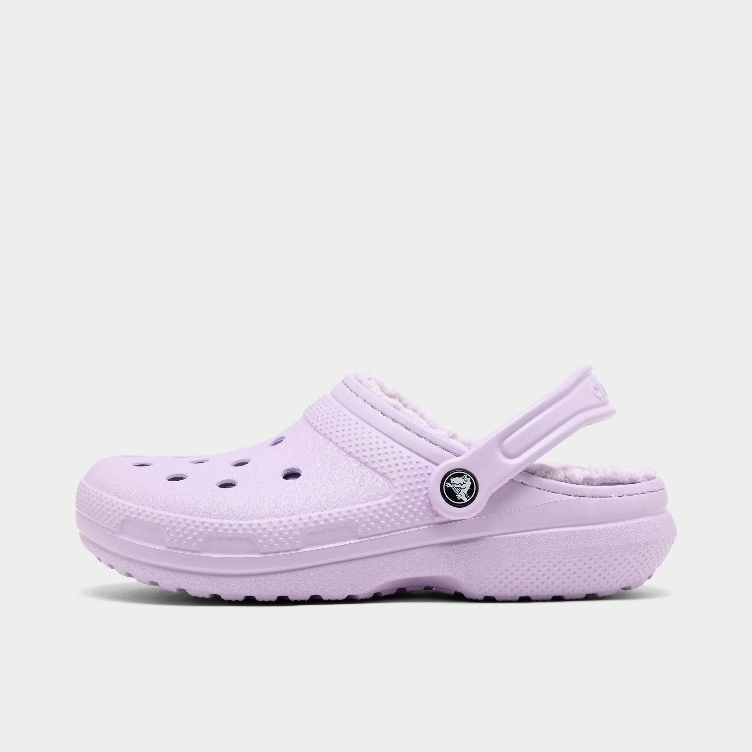 lavender lined crocs size 6