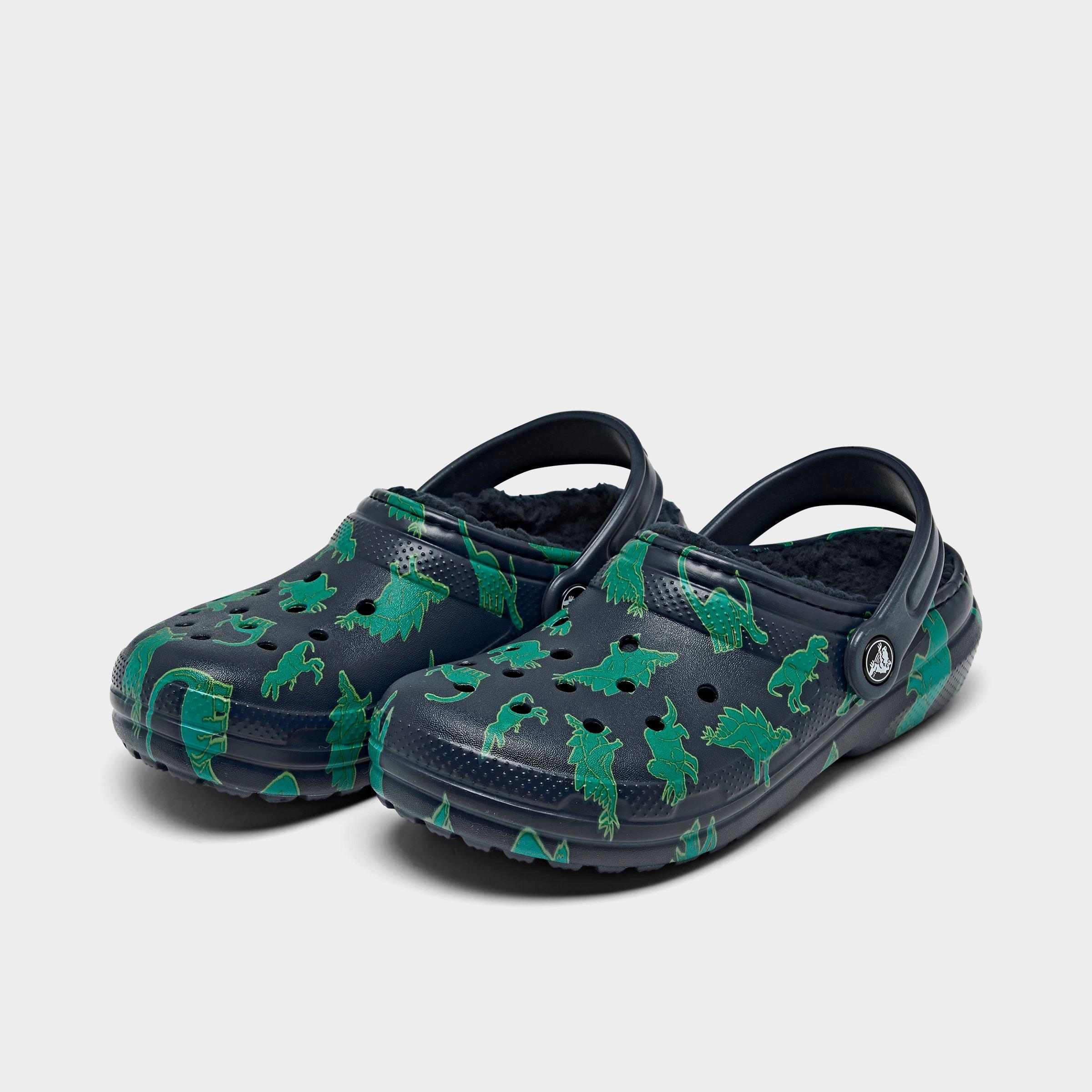 boys lined crocs