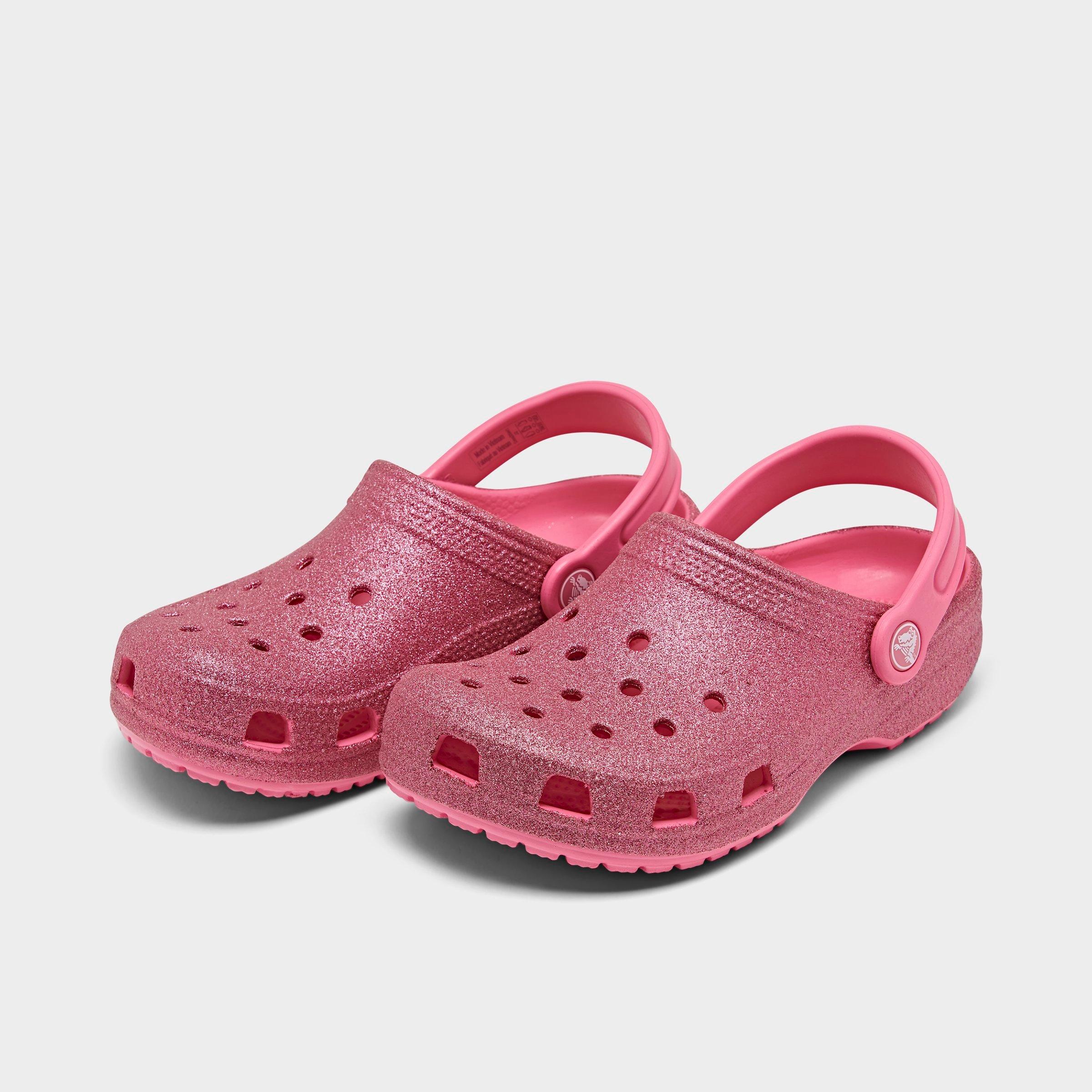 crocs pink glitter