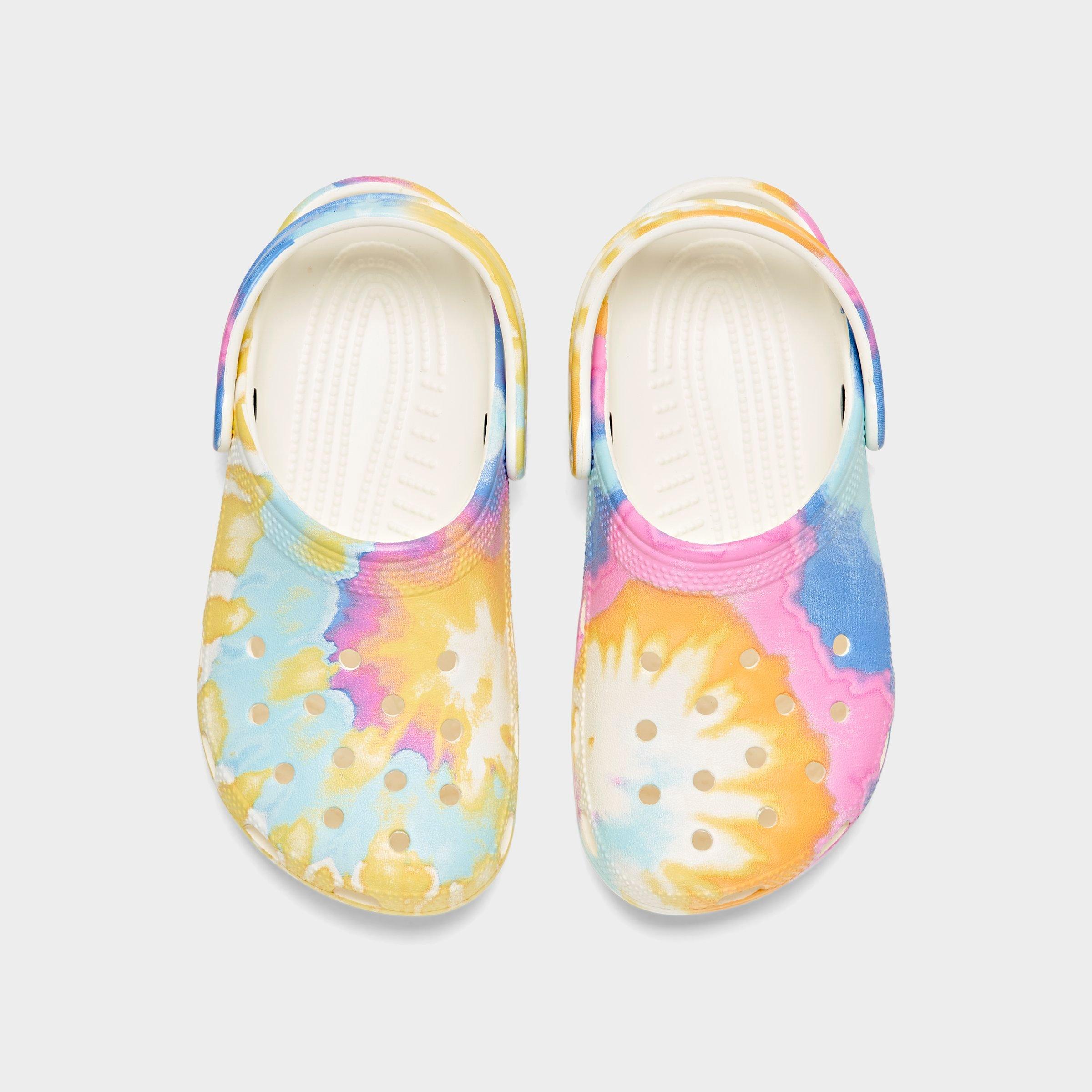 pastel tie dye crocs womens