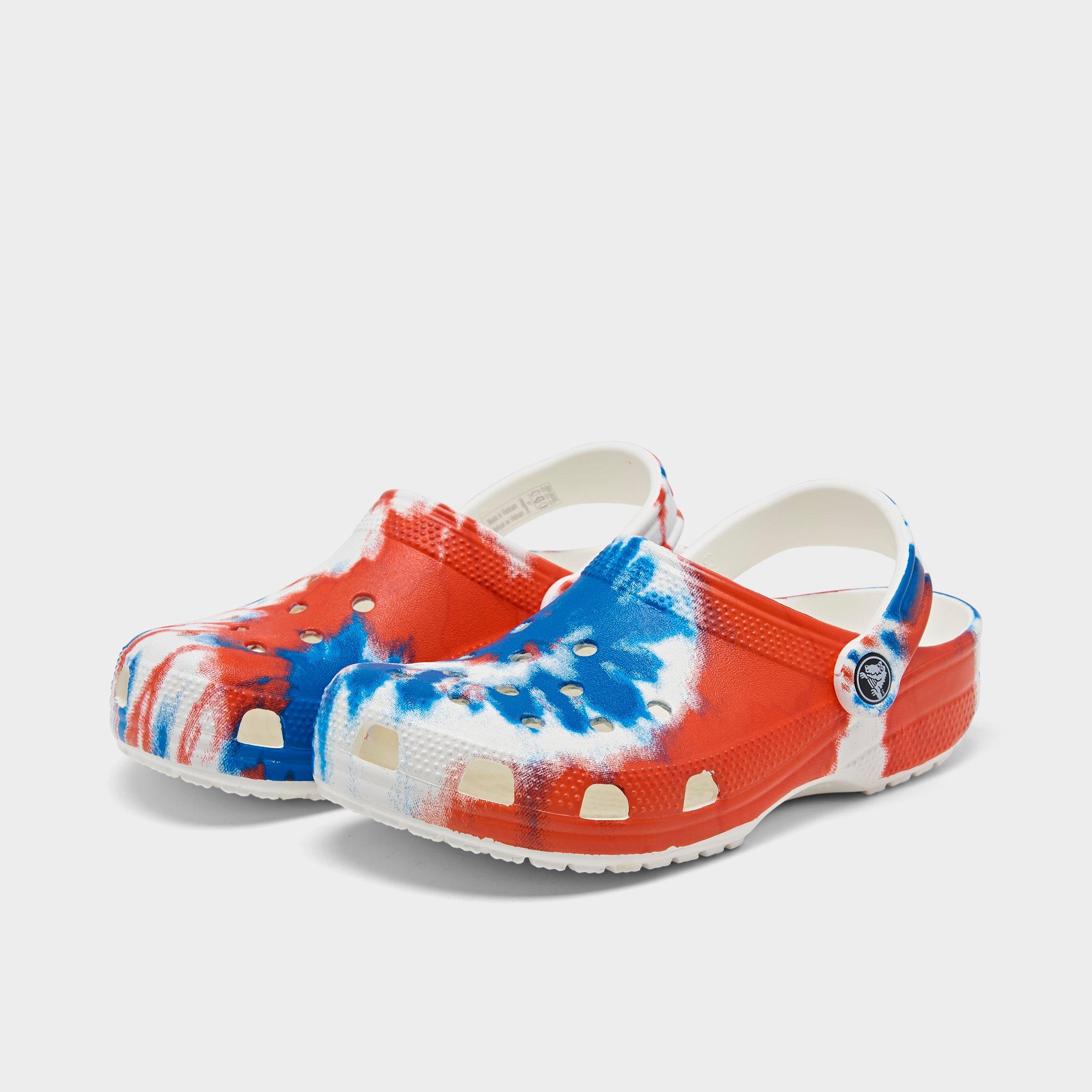 kids tiedye crocs