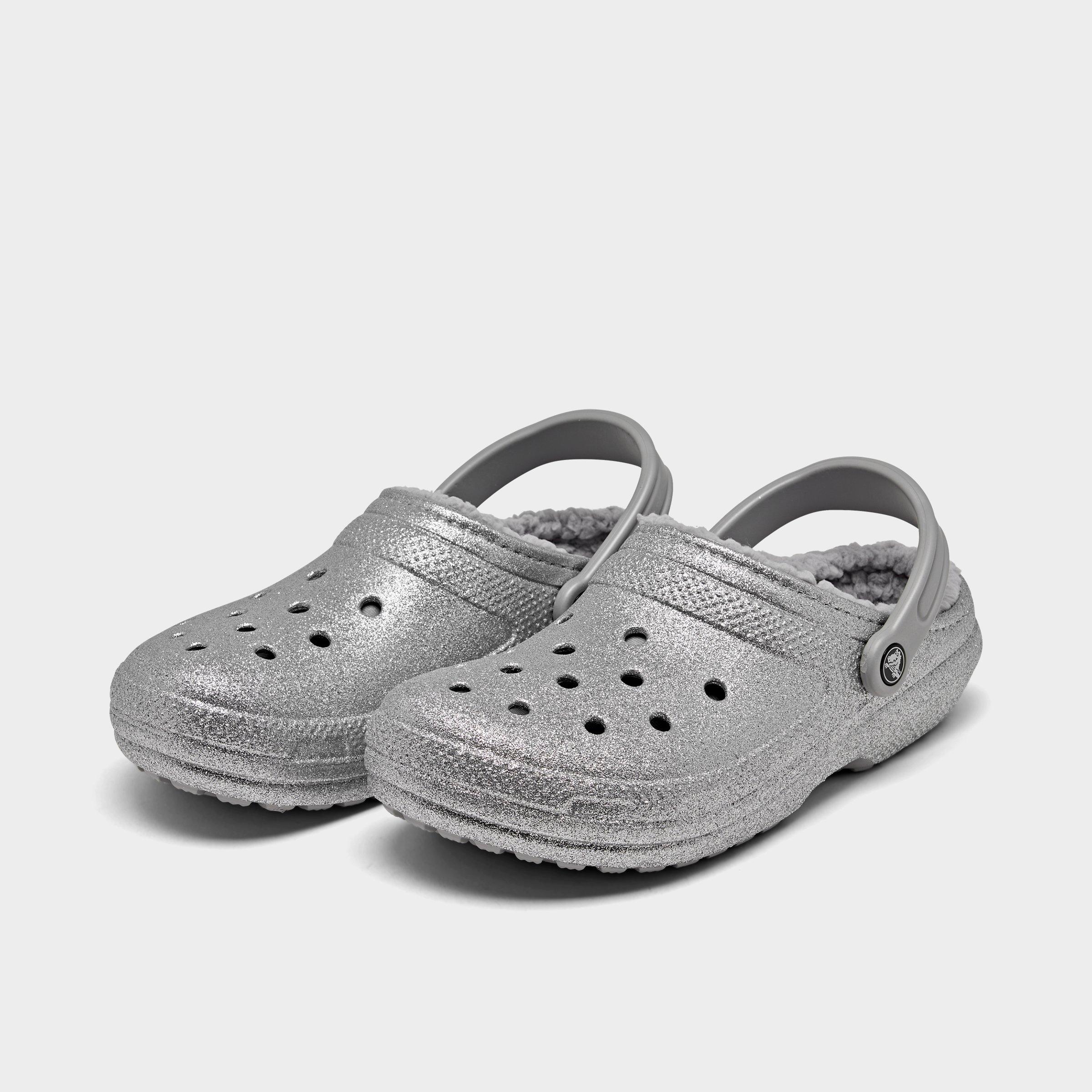 glitter fuzzy crocs