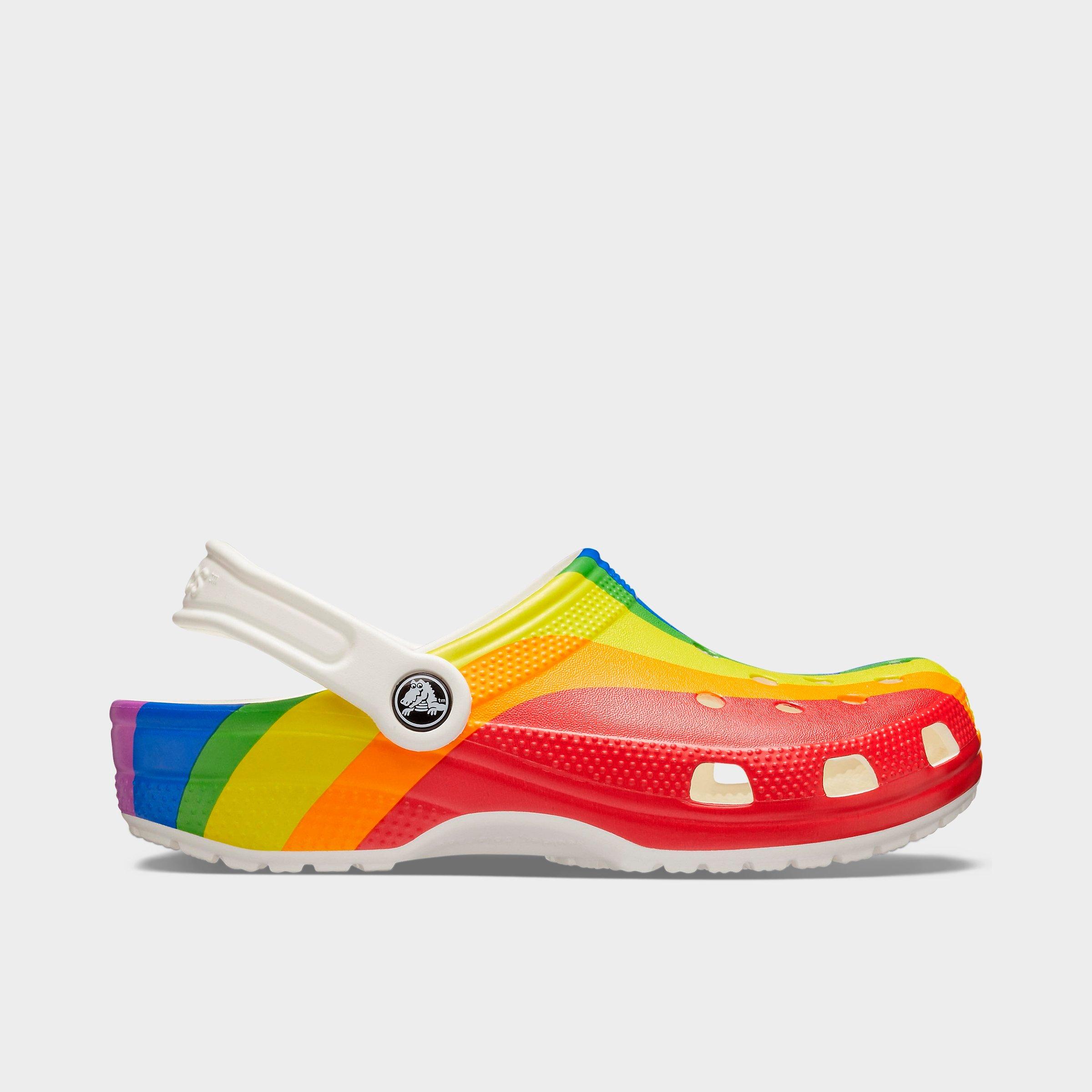 rainbow crocs with charms