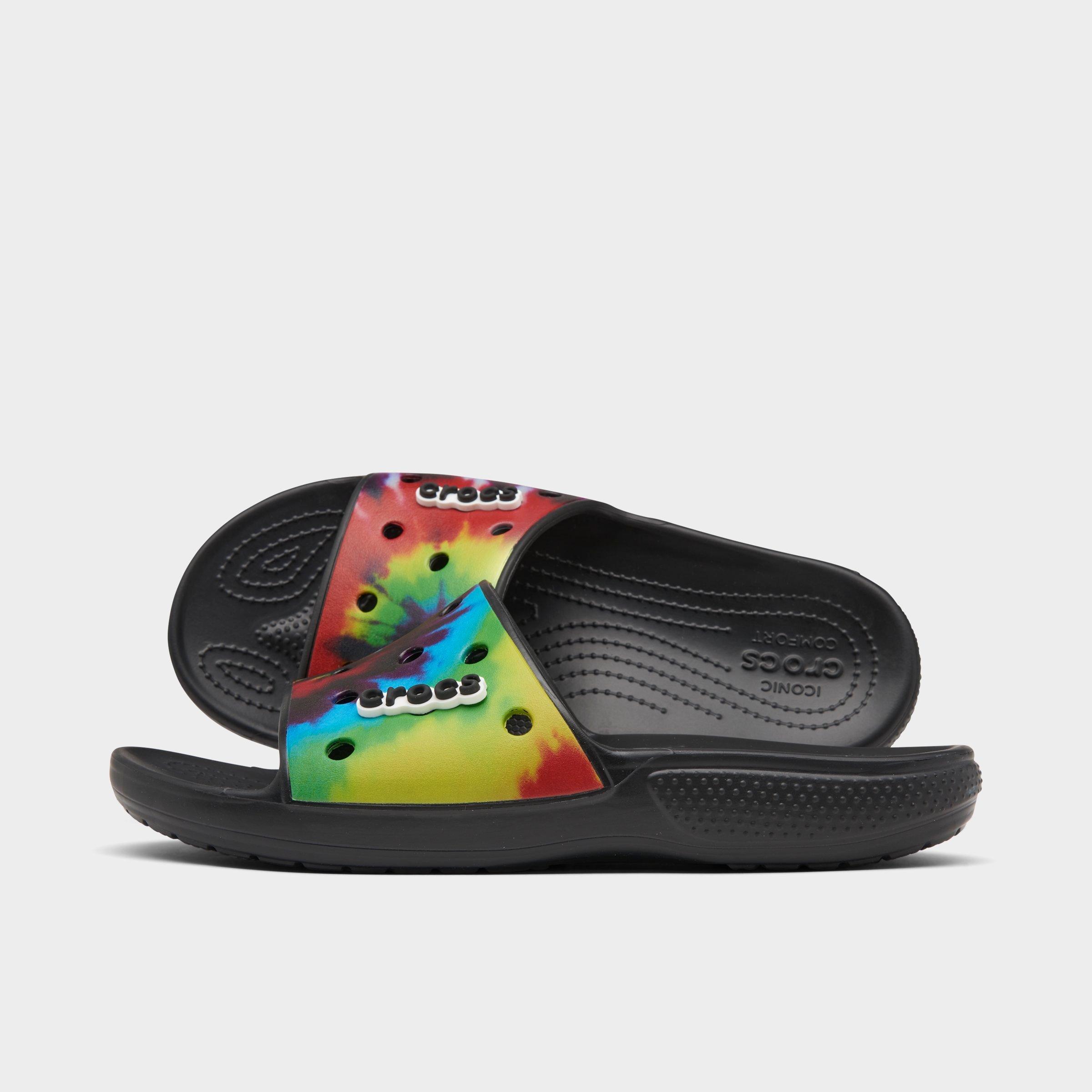 croc slides tie dye