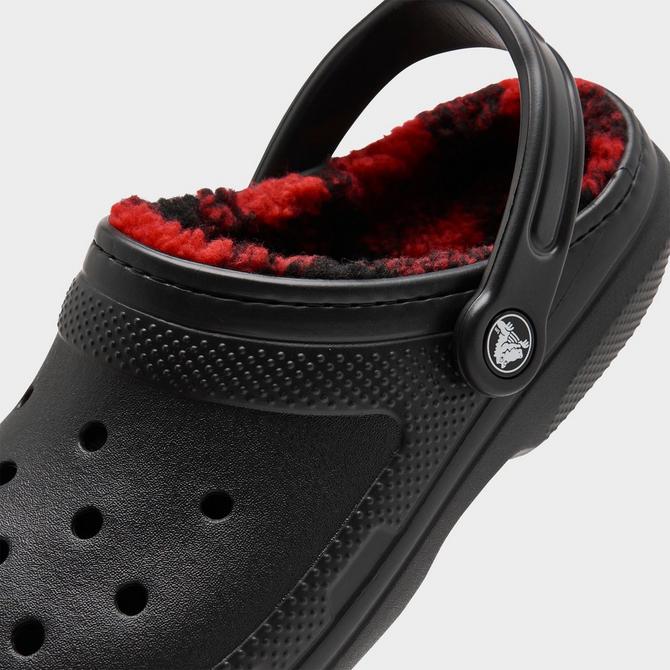 Red fuzzy crocs online