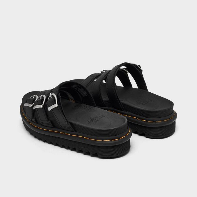 Blaire Leather Slide Sandals in Black