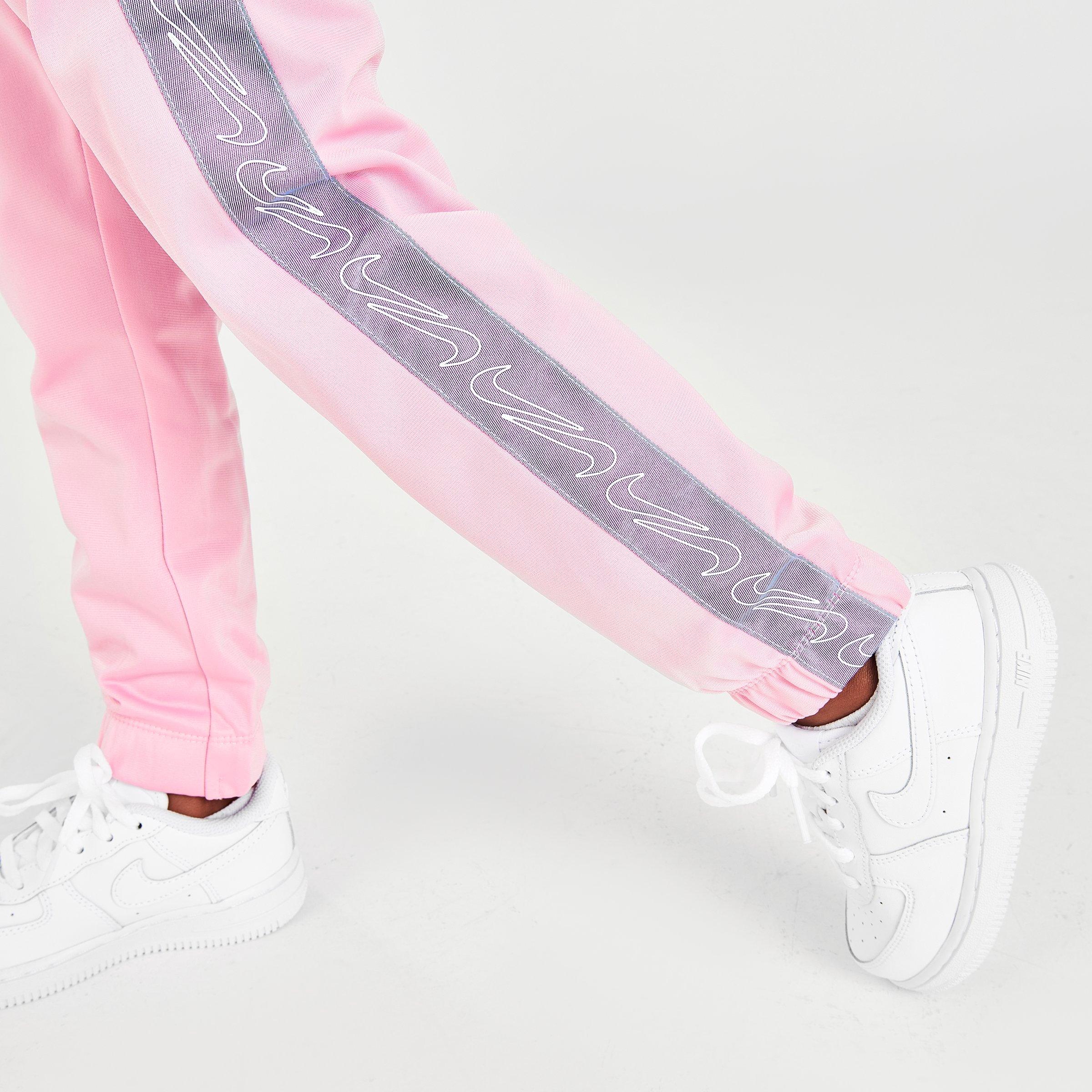 pink nike tape tracksuit