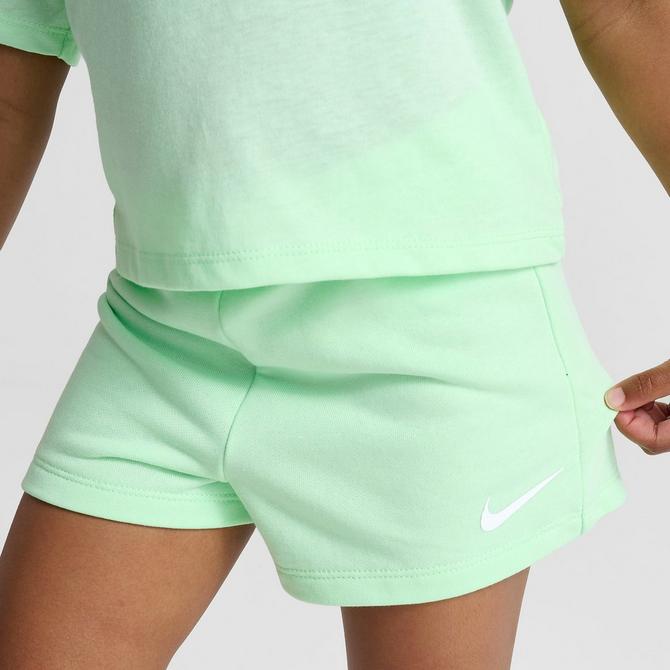 Girls Toddler Prep in Your Step T Shirt and Shorts Set in Green Vapor Green Size 2T Fleece by Nike