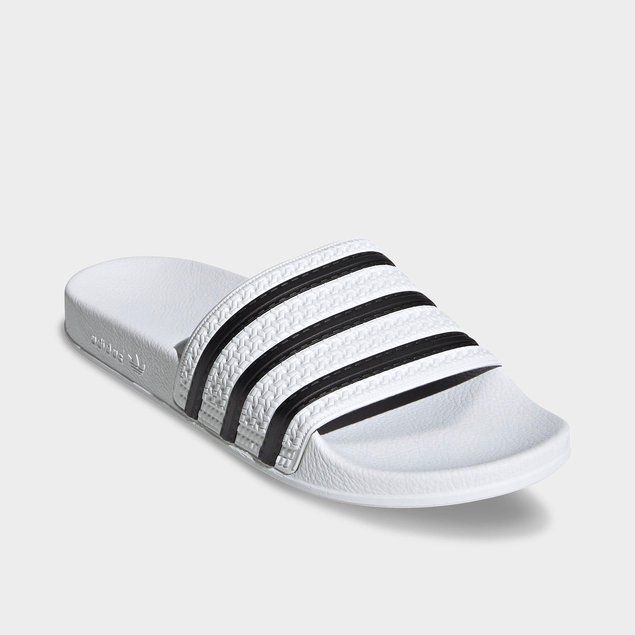 adilette slides black and white