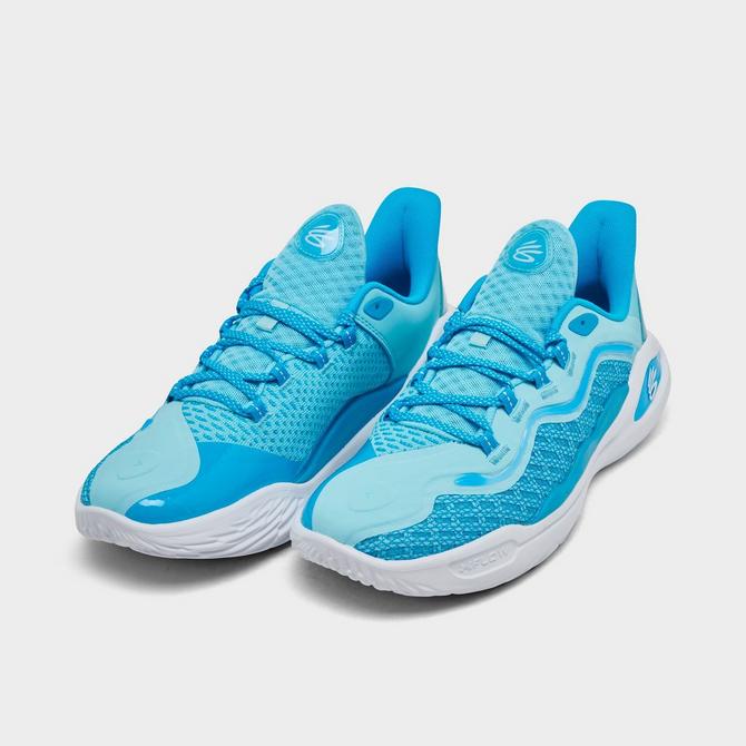 Blue and white under armour basketball shoes on sale