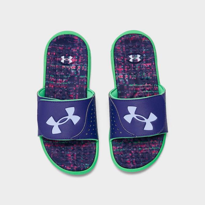 Blue under armour slides deals