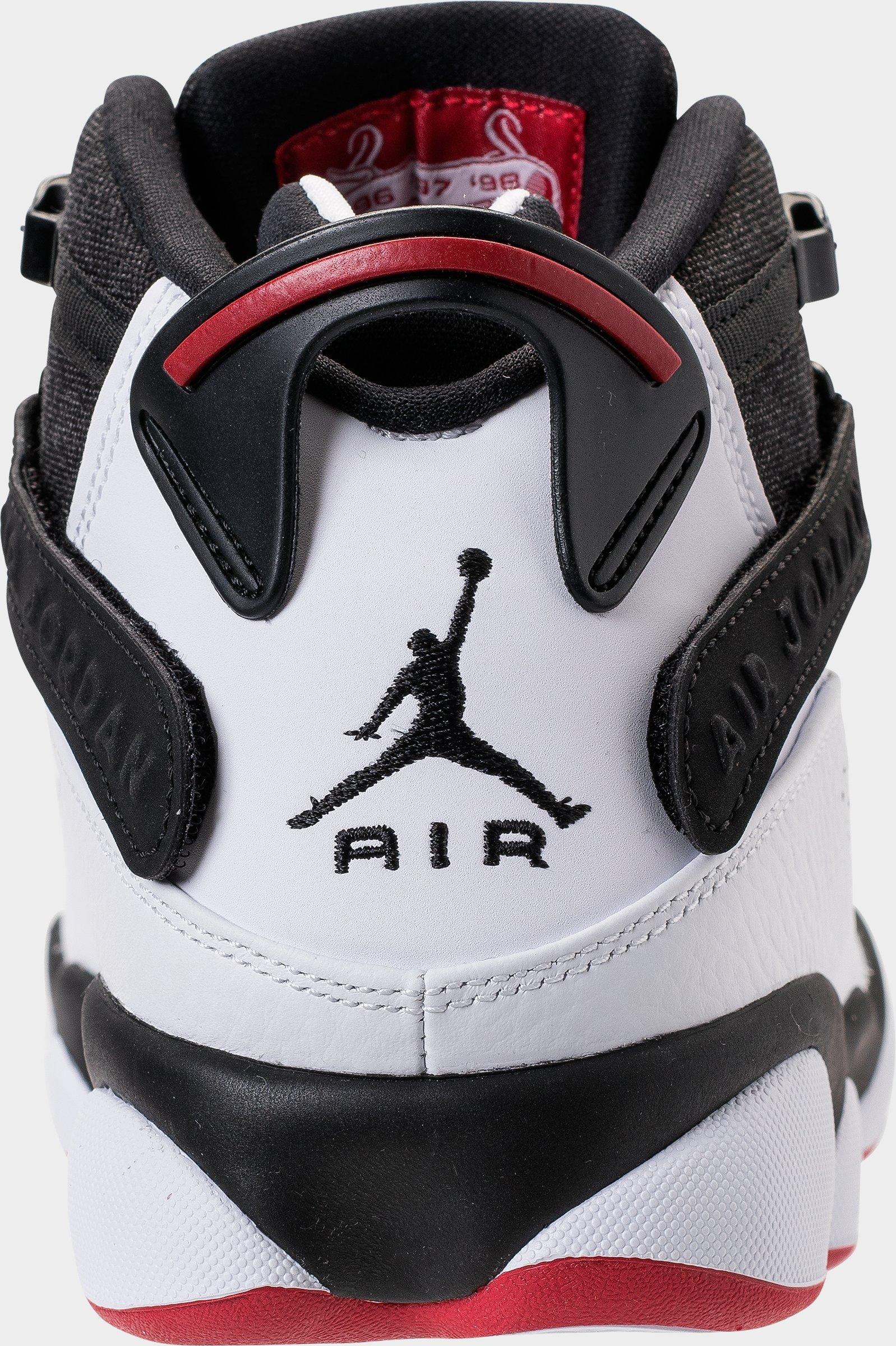 jordan 6 rings black white gym red