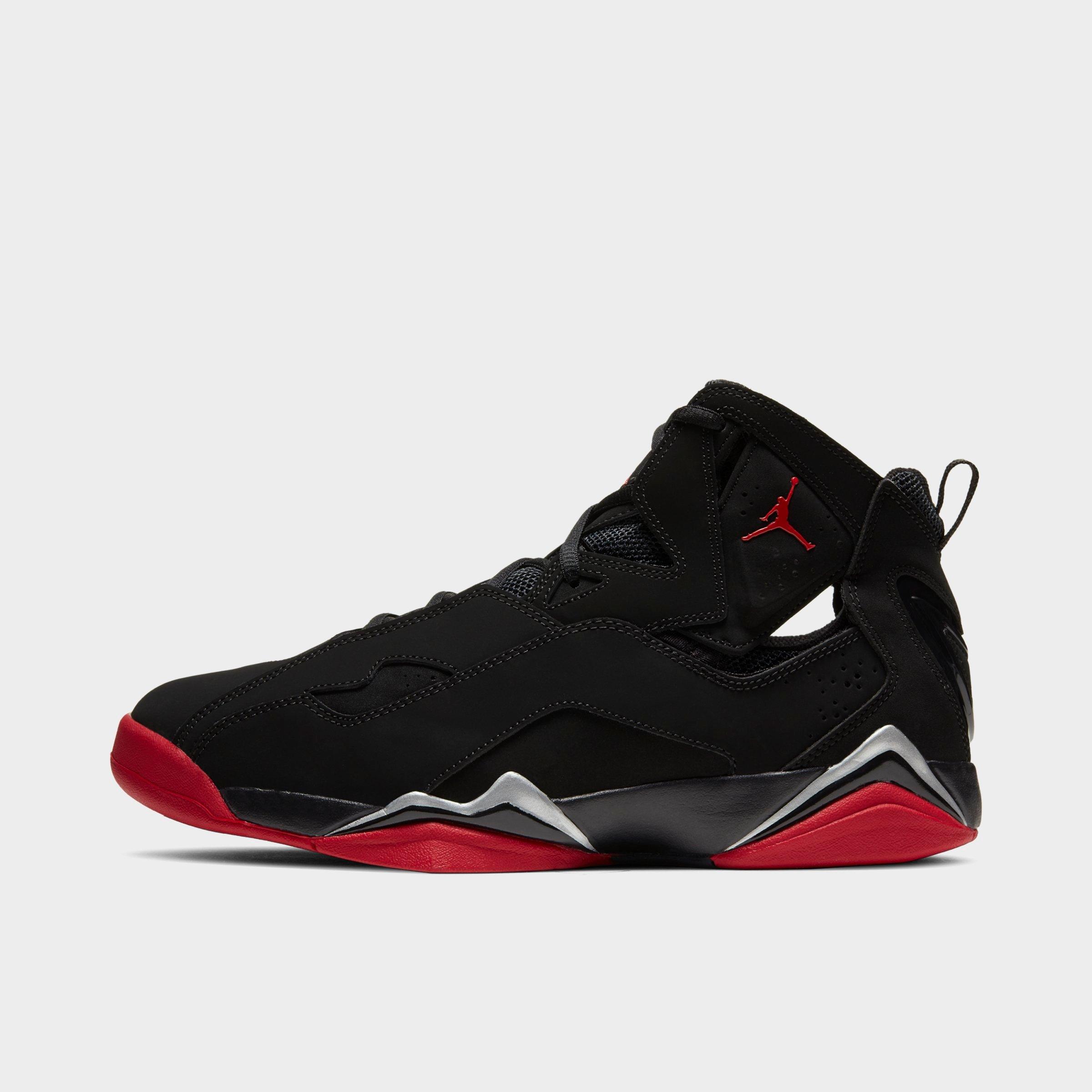 men's jordan black and red shoes