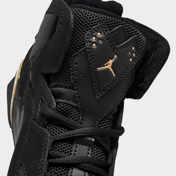 True flight jordans black hot sale gold