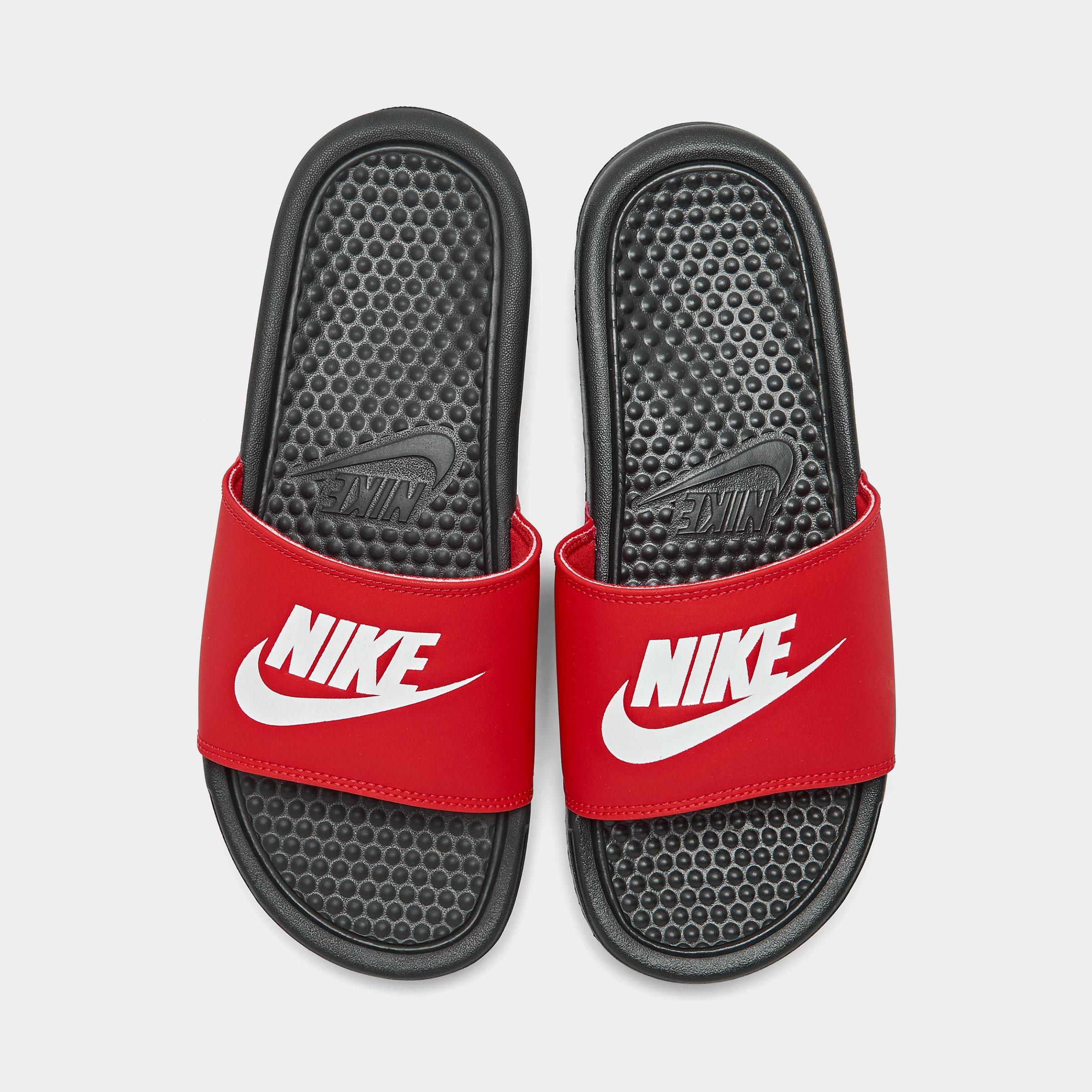 nike benassi jdi black red