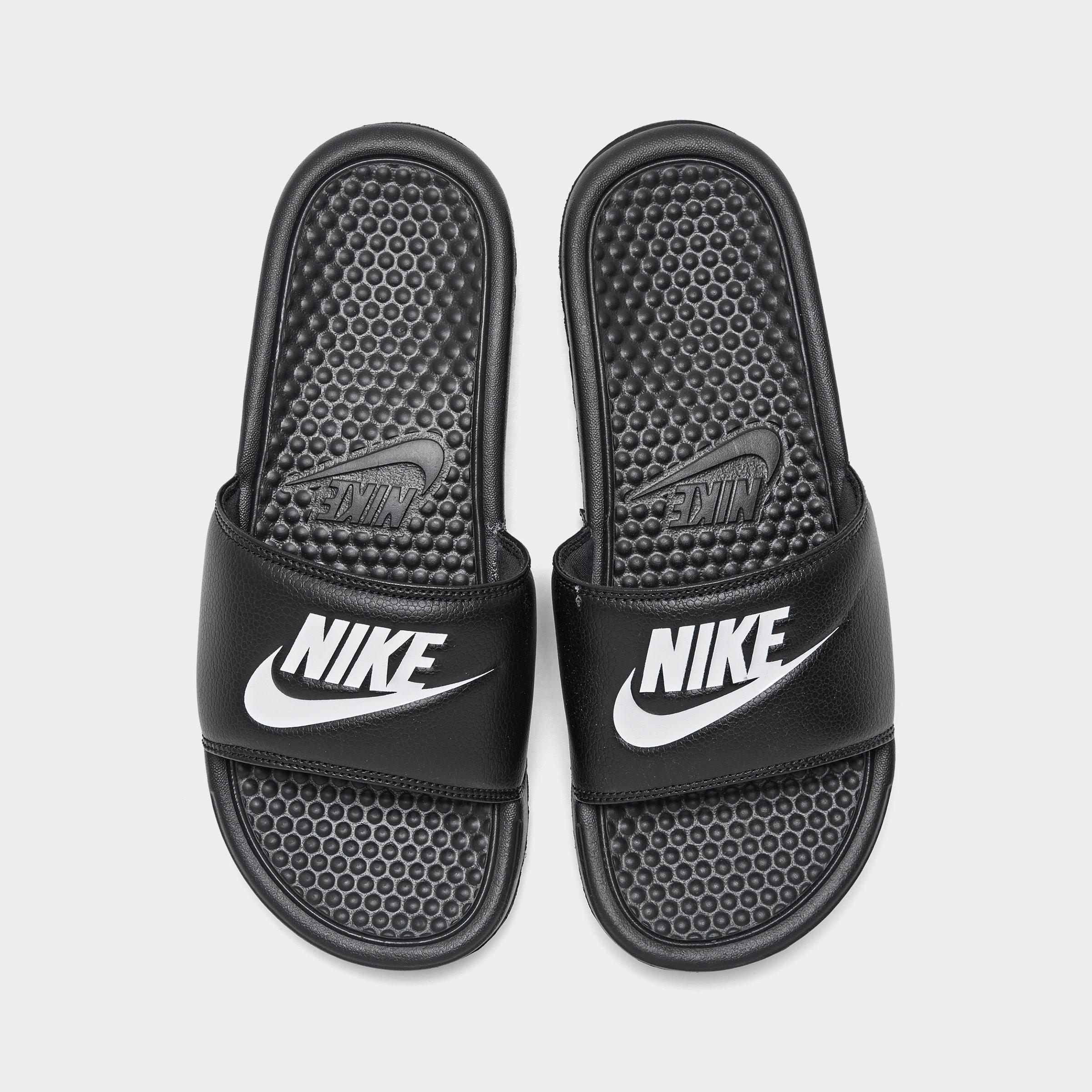 nike slipper black and white