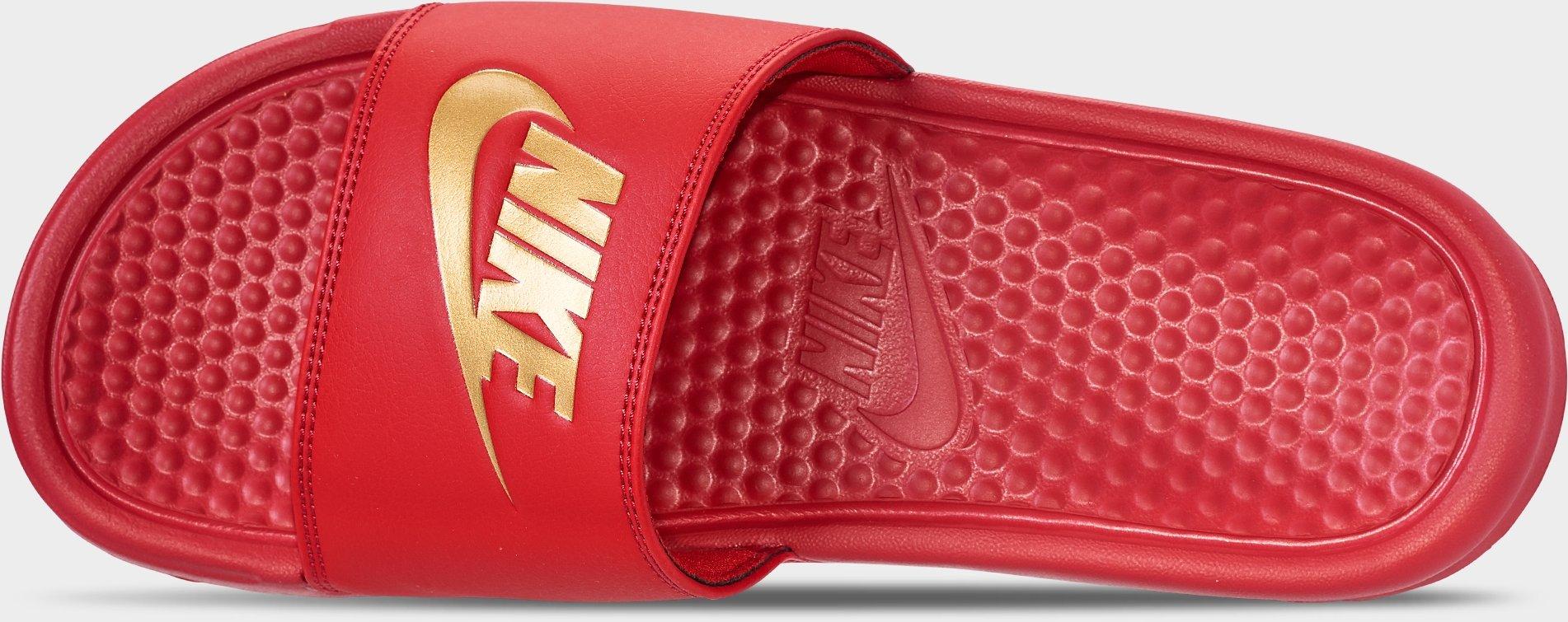 nike benassi red and gold