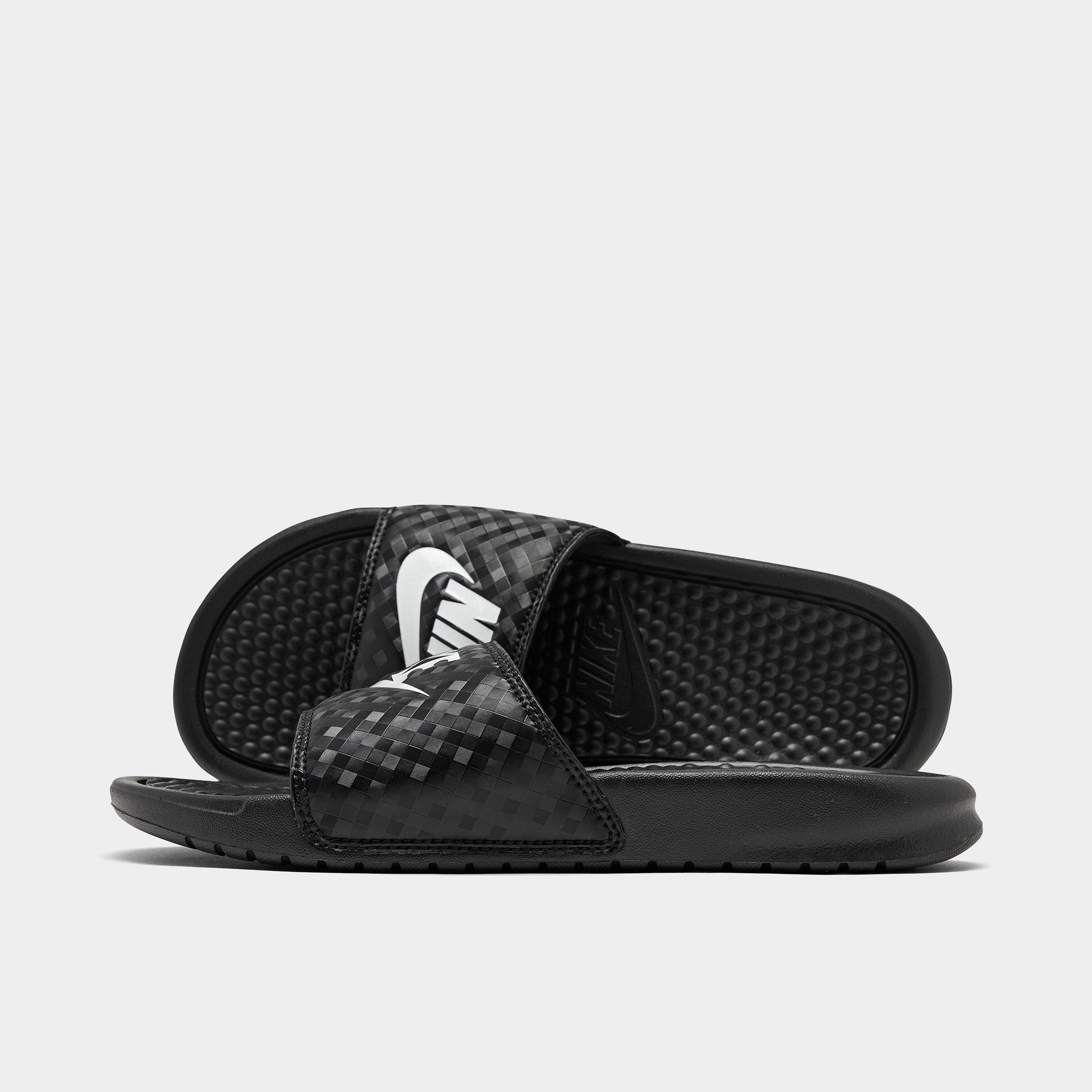 nike benassi slip womens black