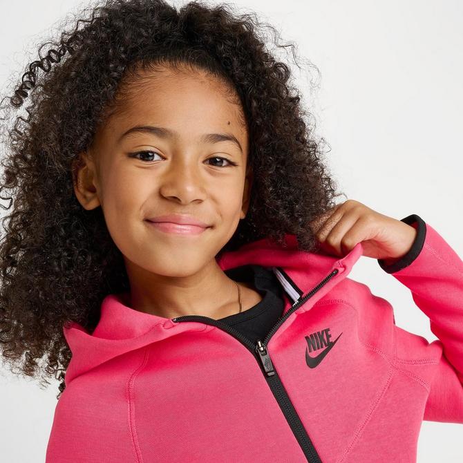 Little Kids Girls Nike Tech Fleece Full Zip Hoodie and Jogger Pants Set