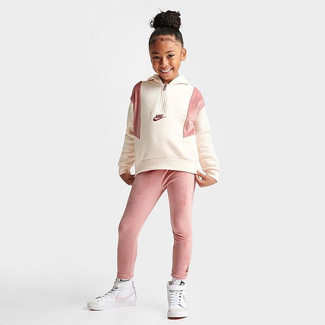 Girls' Little Kids' Nike Home Swoosh Home Half-Zip Hoodie and Leggings Set