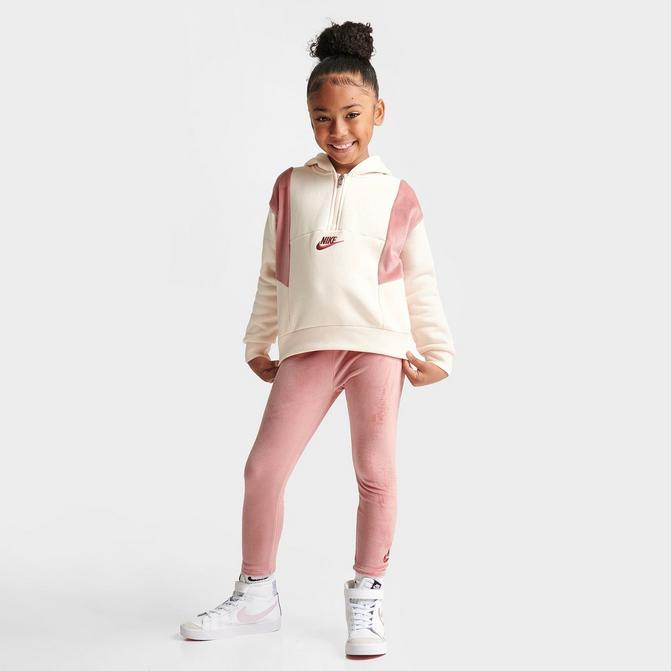 Girls' Little Kids' Nike Home Swoosh Home Half-Zip Hoodie and Leggings Set|  JD Sports