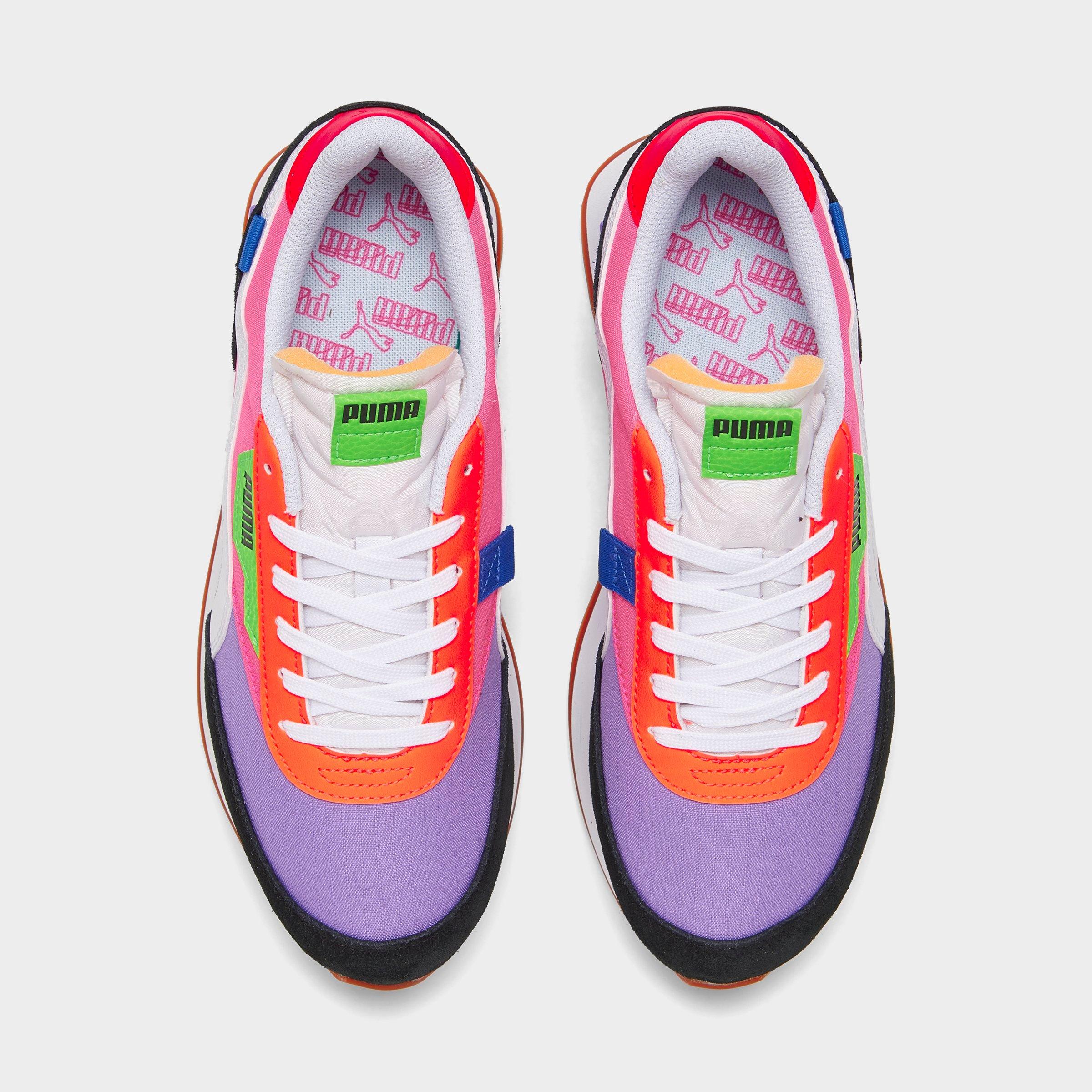 pink and purple puma shoes