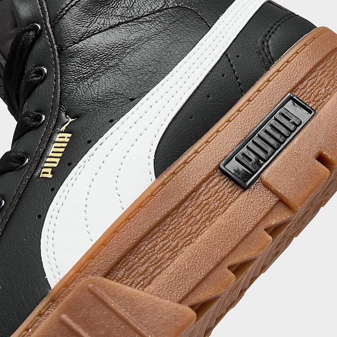 Front view of Women's Puma Mayze Mid Casual Shoes in Black/White/Wheat Click to zoom