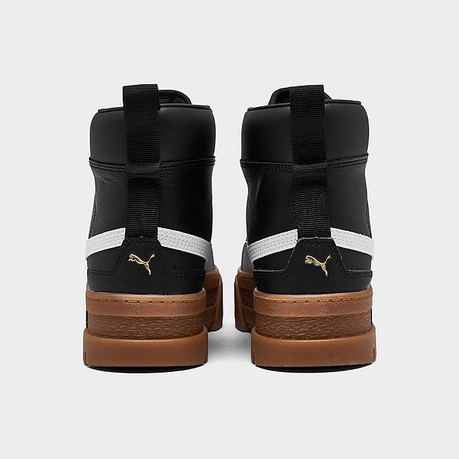 Left view of Women's Puma Mayze Mid Casual Shoes in Black/White/Wheat Click to zoom