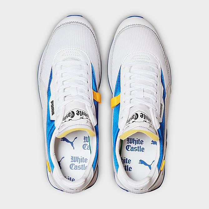 Back view of Men's Puma x White Castle Future Rider Casual Shoes in Puma White/Royal Blue Click to zoom