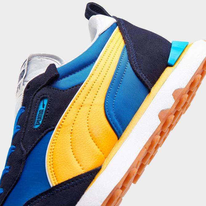 Puma blue and 2025 yellow casual shoes