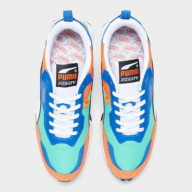 Back view of Men's Puma Rider Future Vintage Casual Shoes in Biscay Green/Vibrant Orange Click to zoom