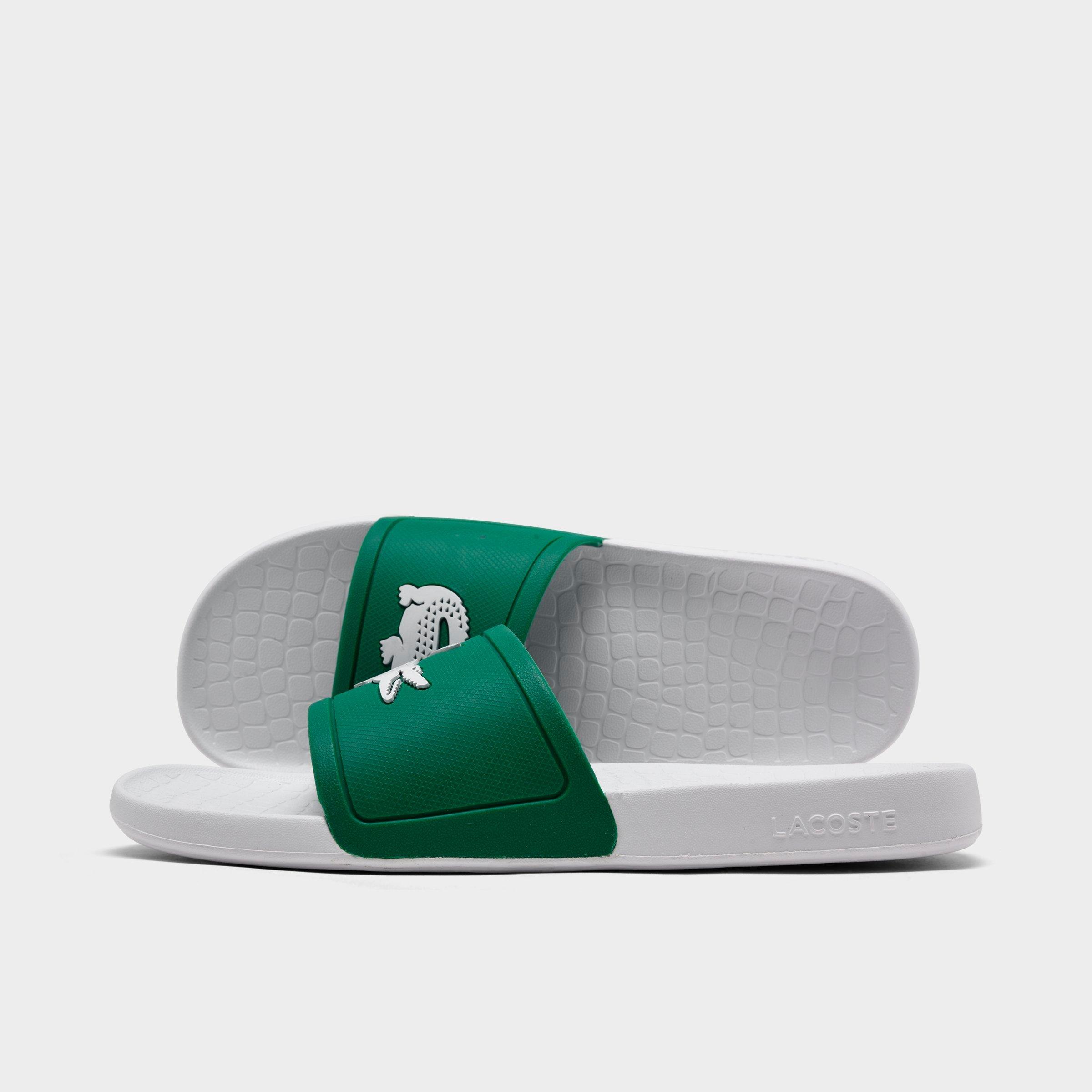 lacoste slippers green