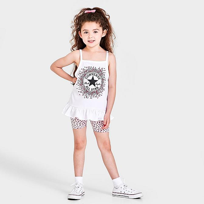 JD Sports Clothing Tops Tank Tops Girls Toddler Converse Peplum Tank Top and Bike Shorts Set 