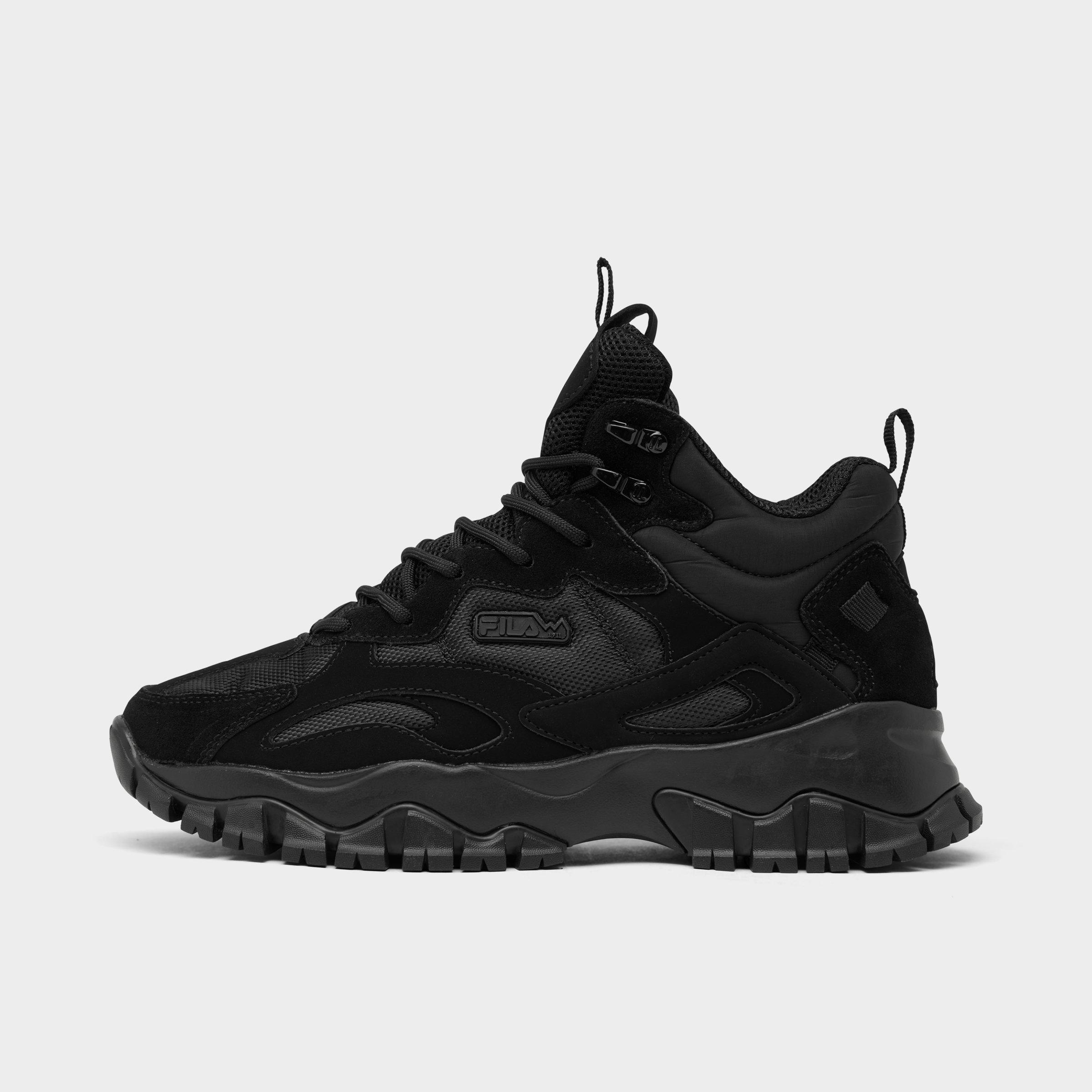 Fila Big Kids' Ray Tracer TR 2 Mid Casual Shoes in Black/Black Size 6.5 | Lace