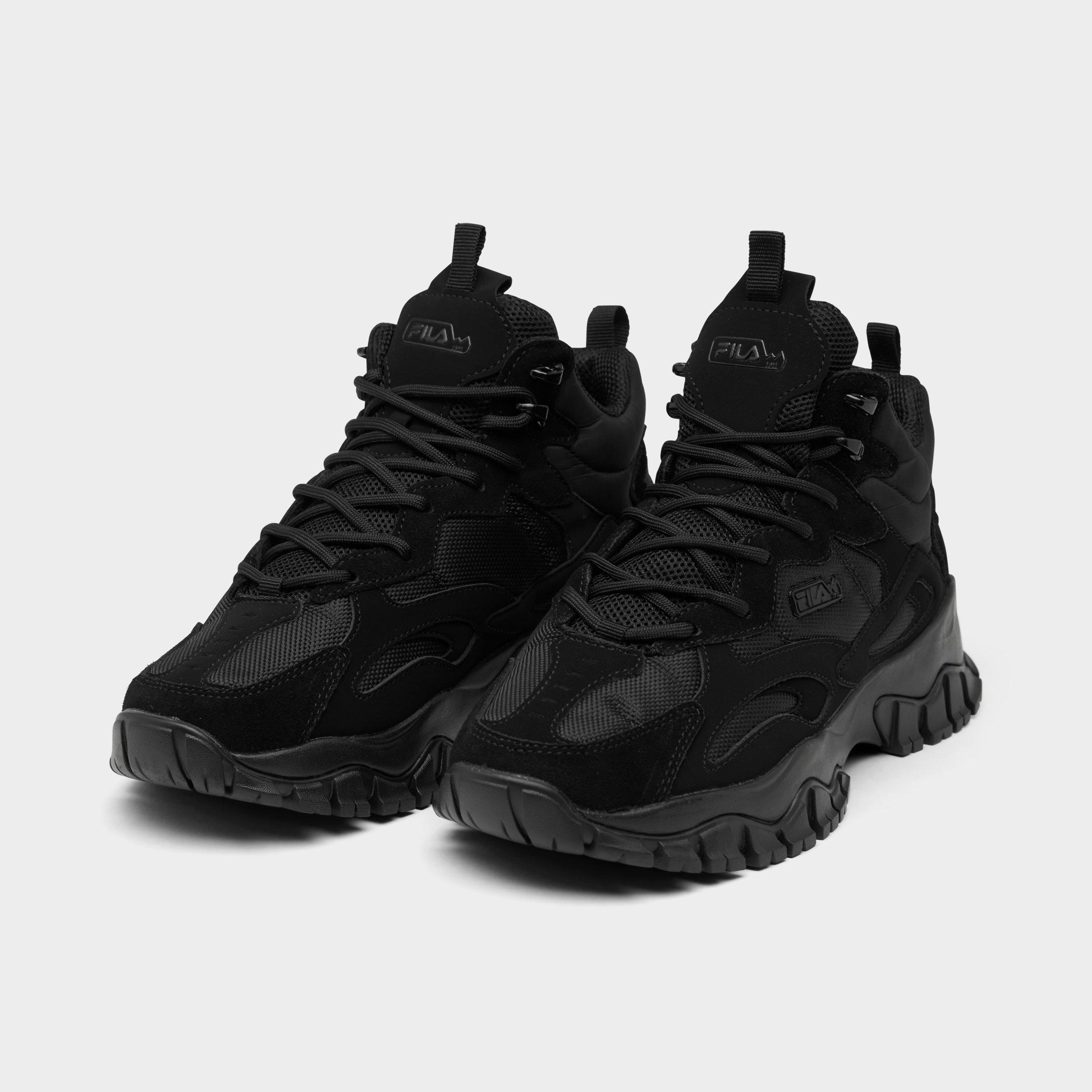 Fila Big Kids' Ray Tracer TR 2 Mid Casual Shoes in Black/Black Size 6.5 | Lace