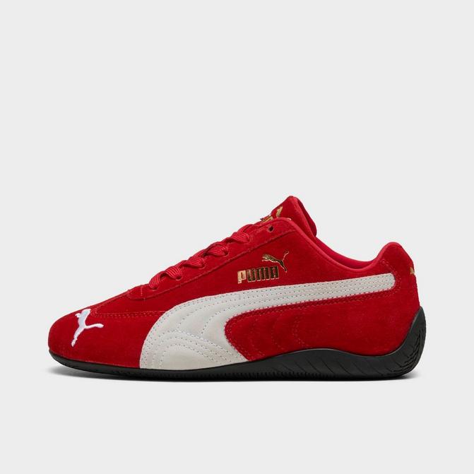 Red and white puma sneakers on sale