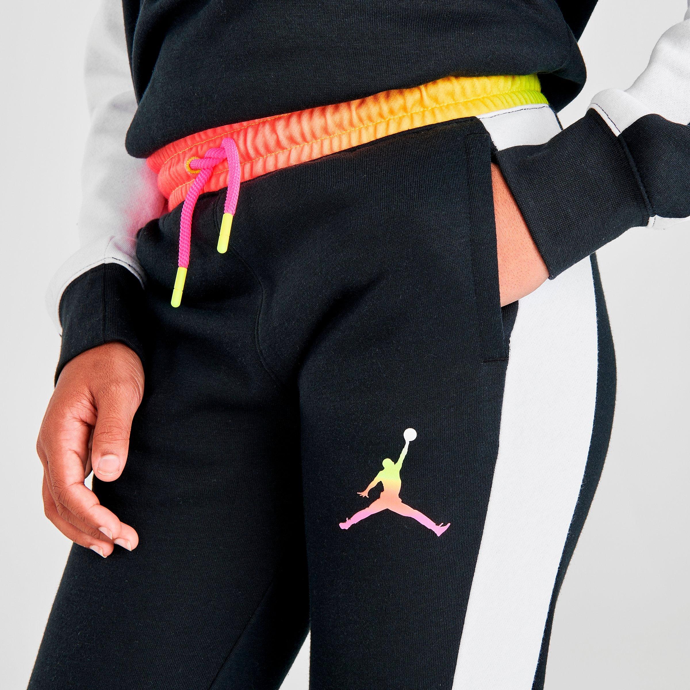 men's jordan air colorblocked fleece jogger pants