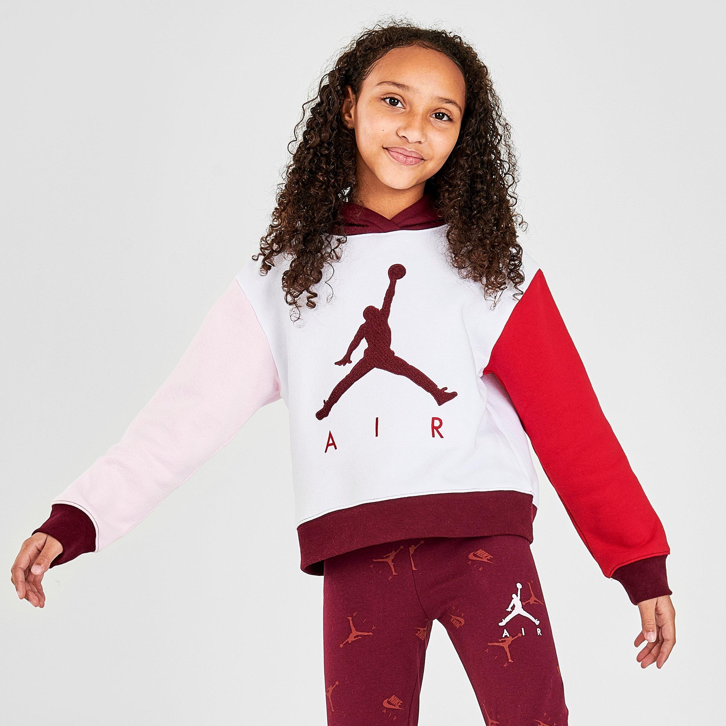 men's jordan air colorblocked fleece pullover hoodie