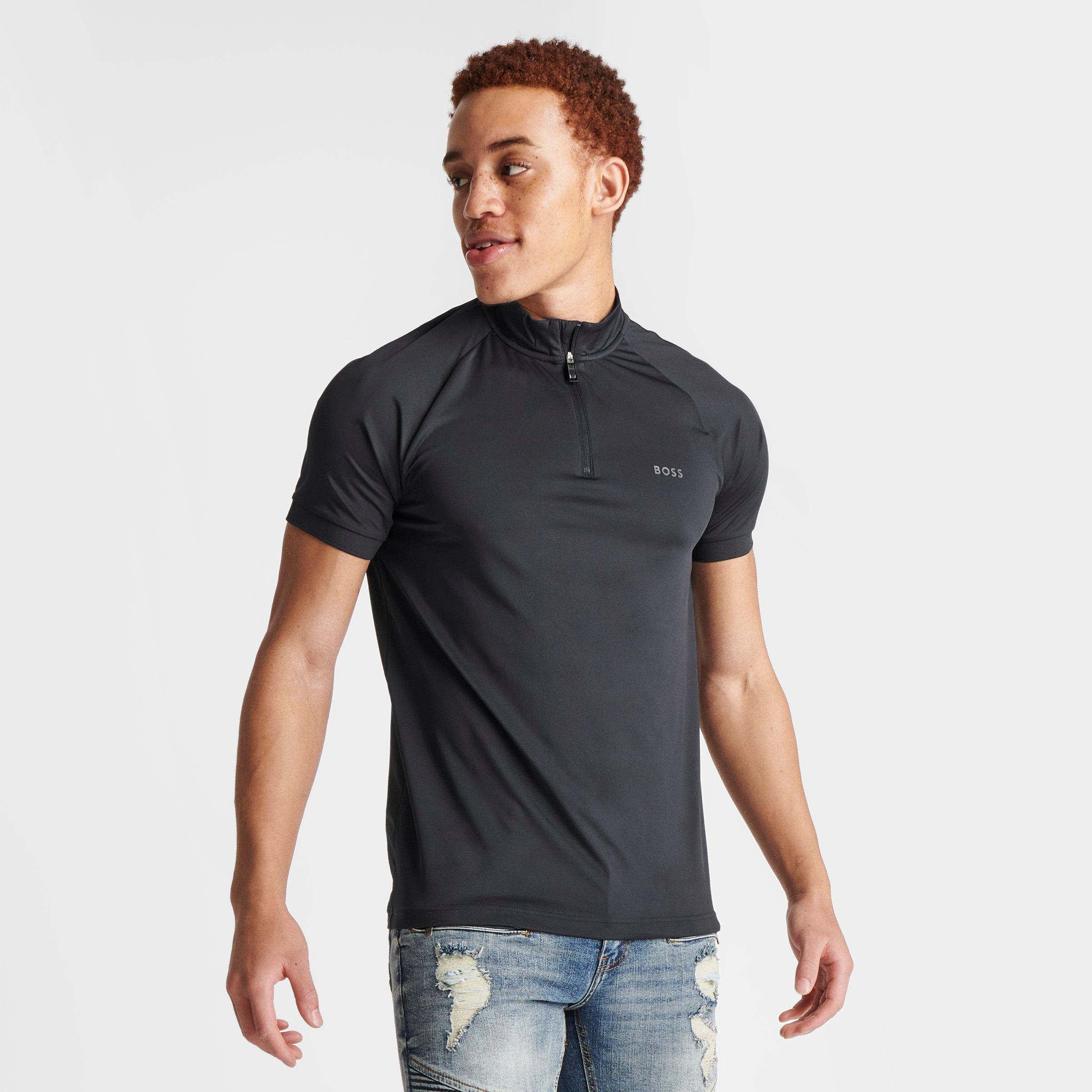 hugo boss zip neck polo