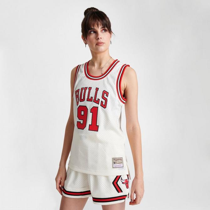 Women's Mitchell and Ness Chicago Bulls NBA Dennis Rodman Hardwood Classics  Swingman Jersey