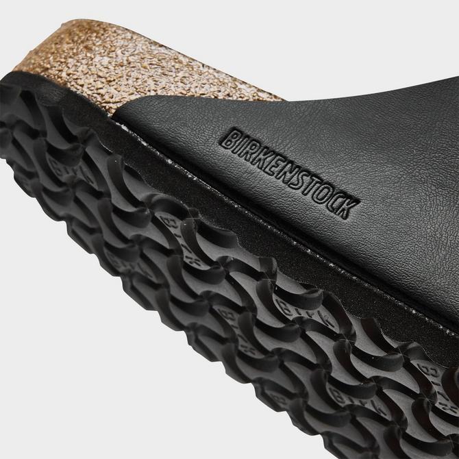 Front view of Men's Birkenstock Arizona Birko-Flor Sandals in Black Click to zoom