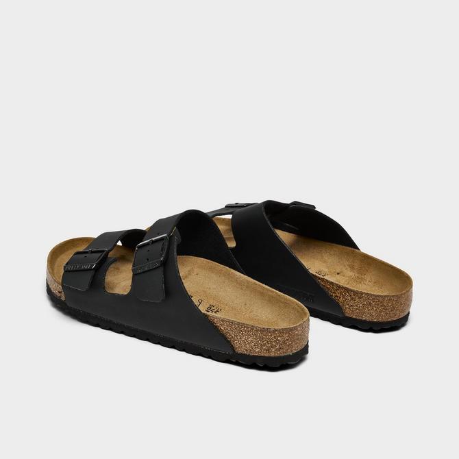 Left view of Men's Birkenstock Arizona Birko-Flor Sandals in Black Click to zoom