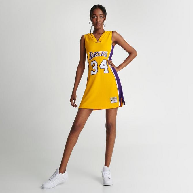 Shop Mitchell Ness Los Angeles Lakers Shaquille O'Neal Jersey Dress  TNMK5180-LAL99SONYELL yellow