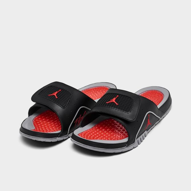 Jordan sandals red and black hotsell