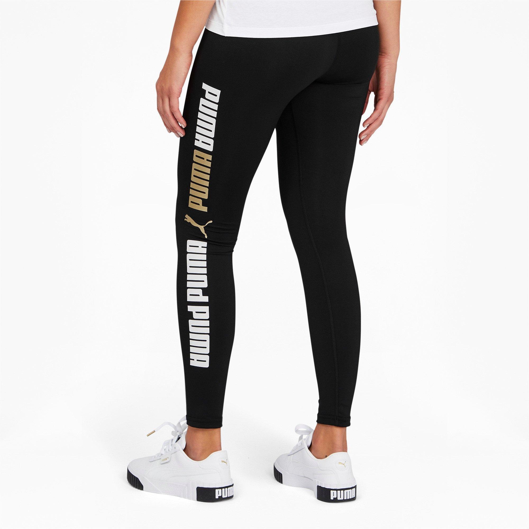 puma leggings black and gold